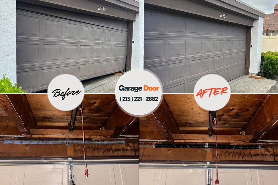Before and after: garage door repair Green Knoll, NJ